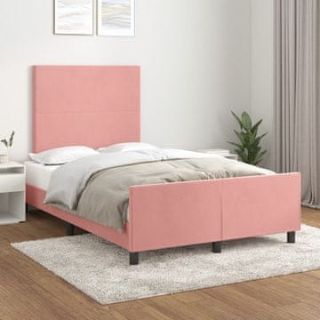 Vidaxl Okvir kreveta s uzglavljem roza 120x200 cm baršun