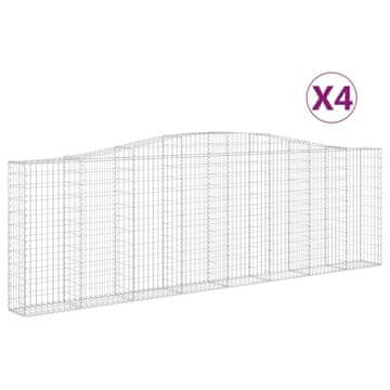 Vidaxl Lučne gabionske košare 4 kom 400x30x120/140cm pocinčano željezo