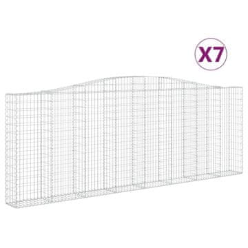 Vidaxl Lučne gabionske košare 7 kom 400x30x140/160cm pocinčano željezo