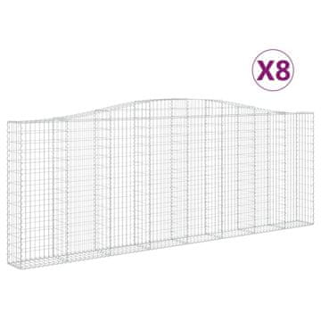 Vidaxl Lučne gabionske košare 8 kom 400x30x140/160cm pocinčano željezo