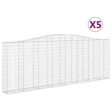 Vidaxl Lučne gabionske košare 5 kom 400x30x40/60 cm pocinčano željezo
