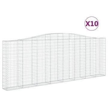 Vidaxl Lučne gabionske košare 10kom 400x30x140/160cm pocinčano željezo