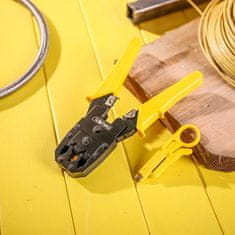 Deli Tools EDL2468 kliješta za krimpanje RJ45 / RJ14 / RJ12 / RJ9, žuta