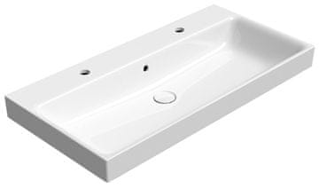 Gsi GSI NUBES Dvostruki Kupaonski Umivaonik 100x50cm Bijela ExtraGlaze Antibakterijski