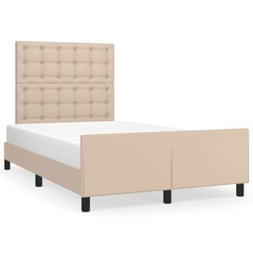 Vidaxl Okvir kreveta bez madraca Cappuccino 120x190 cm umjetna koža