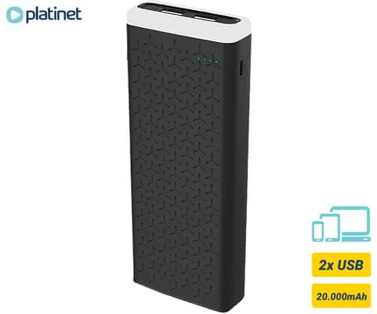 Platinet prijenosna baterija PowerBank, 20 000 mAh