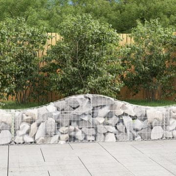 Vidaxl Gabionske košare, 2 kom, 200x30x40/60 cm, pocinčano željezo
