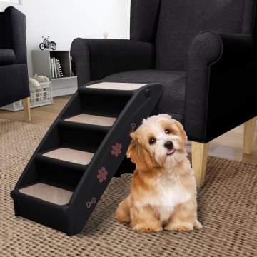 Vidaxl Sklopive stepenice za pse Crne 62 x 40 x 49,5 cm