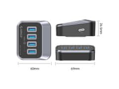 Orico M3U3-4A-05 USB Hub s 4 ulaza, 5 Gbps (M3U3-4A-05-BK-BP)