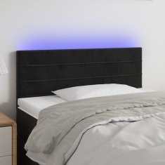 Vidaxl LED uzglavlje crno 80 x 5 x 78/88 cm baršunasto