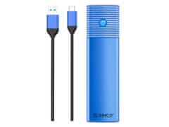 Orico PWM2 vanjsko kućište za M.2 SATA SSD u USB-C 3.2 Gen1, aluminij, plavo (PWM2-BL-EP)