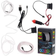 Ikonka LED ambijentalna rasvjeta za automobil / auto USB / 12V traka 5m bijela