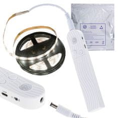 Ikonka LED traka s detektorom pokreta napajan baterijom USB 2M hladno bijela