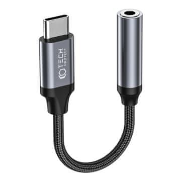Tech-protect Ultraboost adapter USB-C / 3.5mm mini jack, crno