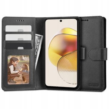 Tech-protect Wallet preklopna maska za Motorola Moto G73 5G, crno
