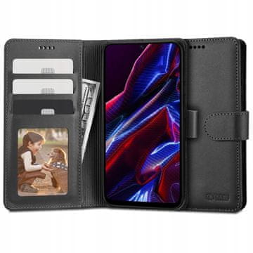 Tech-protect Wallet preklopna maska za Xiaomi Redmi Note 12 / Poco X5 5G, crno