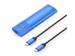 Orico PWDM2-G2 vanjsko kućište za M.2 NVMe/SATA SSD u USB-C 3.2 Gen2, aluminij, plava (PWDM2-G2-BL-EP)