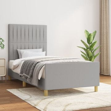 Vidaxl Okvir kreveta bez madraca svijetlo sivi 100x200 cm tapecirani tkaninom