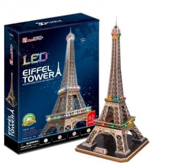 Bic 3D slagalica Eiffelov toranj LED pozadinsko osvjetljenje Cubicfun L091h