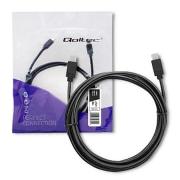 Qoltec Qoltec kabel USB 3.1 tip C muški | USB 3.1 tip C muški | 2.5m | crni