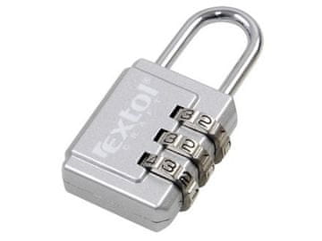 Extol Craft Kombinacijska brava (78112) s troznamenkastim kodom, 26x55mm, debljina visećeg oka 3,5mm, mogućnost promjene numeričkog koda, 1000 kombinacija