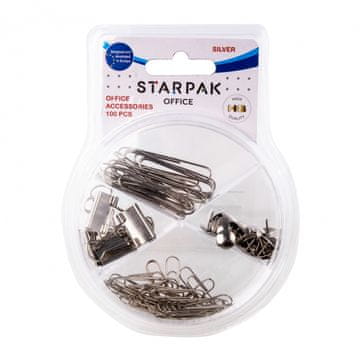 STARPAK Set od 100 srebrnih uredskih dodataka Elegancija i