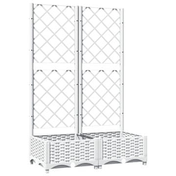 Vidaxl Vrtna sadilica s rešetkom bijela 80 x 40 x 121,5 cm PP