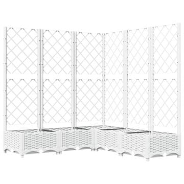 Vidaxl Vrtna sadilica s rešetkom bijela 120 x 120 x 121,5 cm PP