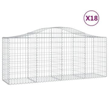 Vidaxl Lučne gabionske košare 18 kom 200x50x80/100cm pocinčano željezo