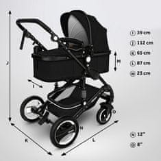 Kiduku Kombinirana kolica 3u1 Crna/Crna