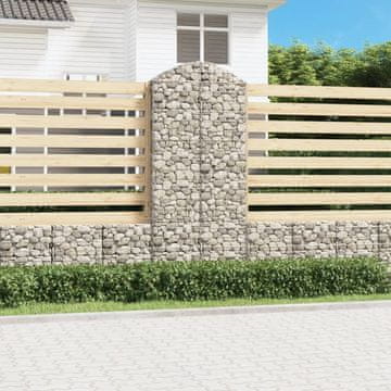 Vidaxl Lučna gabionska košara 100x30x220/240 cm pocinčano željezo