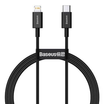 BASEUS Vrhunski USB-C Lightning kabel za iPhone za brzo punjenje 20W 1m crne boje