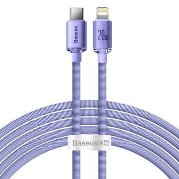 BASEUS Kabel za brzo punjenje i prijenos podataka USB-C iPhone Lightning 20W 2m ljubičasti