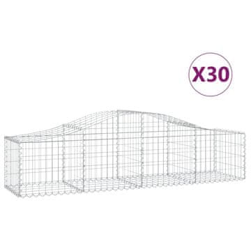 Vidaxl Lučne gabionske košare 30 kom 200x50x40/60 cm pocinčano željezo