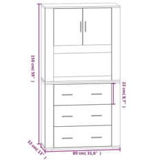Vidaxl Visoka komoda crna od konstruiranog drva