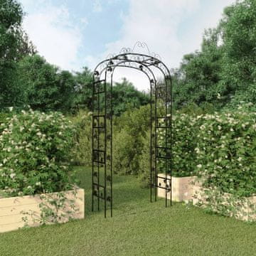 Vidaxl Vrtna pergola, crna, 116x45x240 cm, čelik