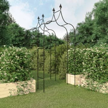 Vidaxl Vrtne pergole, 2 kom, Crne, 120x38x260 cm, Čelik