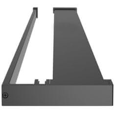 Vidaxl Pregrada za tuš s policom crna 90x195 cm staklo ESG i aluminij