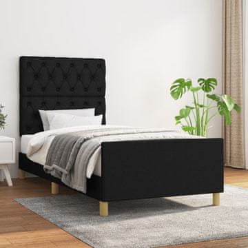Vidaxl Okvir kreveta bez madraca crni 80x200 cm tkanina