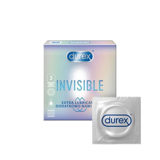 Durex Invisible Extra Lubricated kondomi, 3 komada