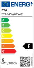 ETA LED žarulja E14, 6 W, hladna bijela, 6500K, 510 lm, 5 komada