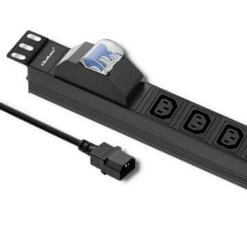 Qoltec Qoltec PDU protiv preopterećenja za stalak 19", 1U, 10A, 8xIEC C13, osigura