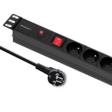 Qoltec Qoltec Listva za napajanje PDU protiv preopterećenja za RACK 19" | 1U | 16A | 6xFRENCH | 2m