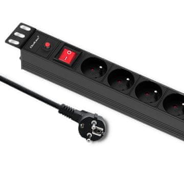 Qoltec Qoltec listwa zasilająca PDU antipretjepterećenja za RACK 19" | 1U | 16A | 8xFRA | 2m