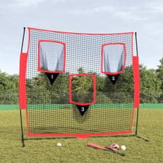 Vidaxl Prijenosna bejzbol mreža crno-crvena 183x105x183 cm