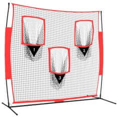 Vidaxl Prijenosna bejzbol mreža crno-crvena 183x105x183 cm