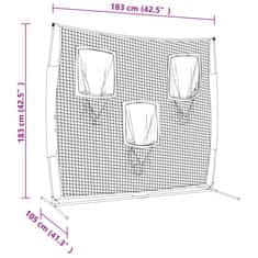 Vidaxl Prijenosna bejzbol mreža crno-crvena 183x105x183 cm