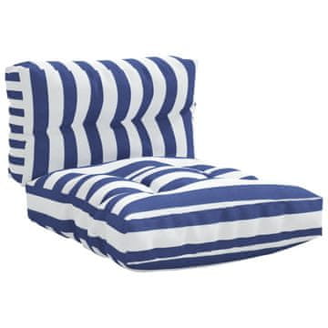 Vidaxl Jastuci za palete 2 kom plavo-bijeli prugasti od tkanine